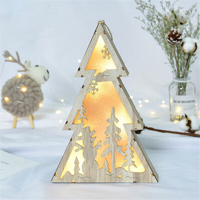 

Siaonvr LED Light Wood House Cute Christmas Tree Ornaments Window Holiday Decoration