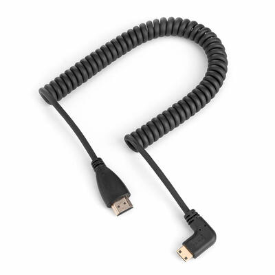 

Telescopic Spring HDMI Male to Mini HDMI Cable Gold-Plated Right Curl Wire