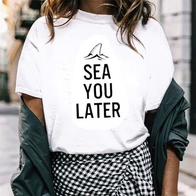 

Nomeni Women O-Neck Girl Summer Casual Crewneck Print Tops Tee Shirts Blouse