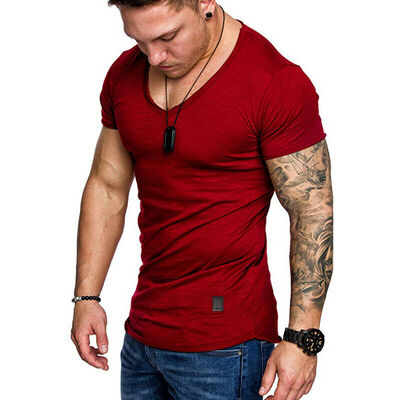 

NEW Mens Short Sleeve T Shirt Basic Tee Solid White Casual Tops Cotton T-Shirt