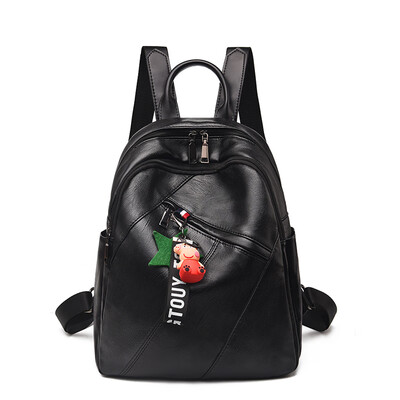 

Backpack Backpack Female Soft Leather Large Capacity Travel Bag Student Bag Girl Korean Mori Harajuku