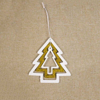 

Colorful Multi Type Christmas Wooden Gold Powder Ring Pendants