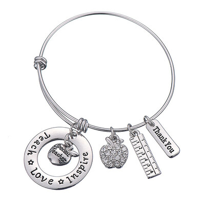 

Best Teacher Gift Love Inspire Letters Adjustable Bracelet Bracelet for Birthday Teachers Day Thanksgiving Graduation
