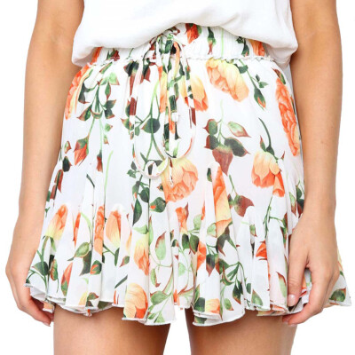 

Roseonmyhand Women Casual Retro High Waist Print Design Evening Party Short Skirt