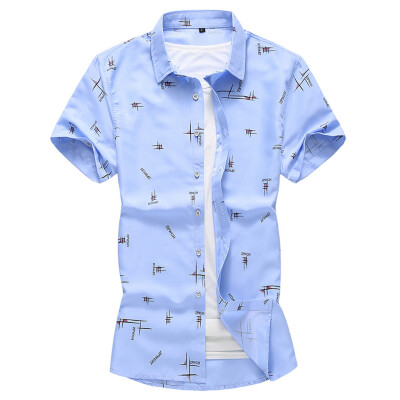 

Tailored Mens Summer Fashion Shirts Casual Short Sleeve Beach Tops Loose Casual Blouse