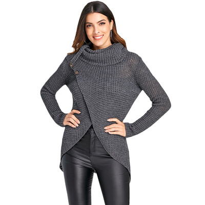 

Cowl Neck Knit Asymmetric Sweater