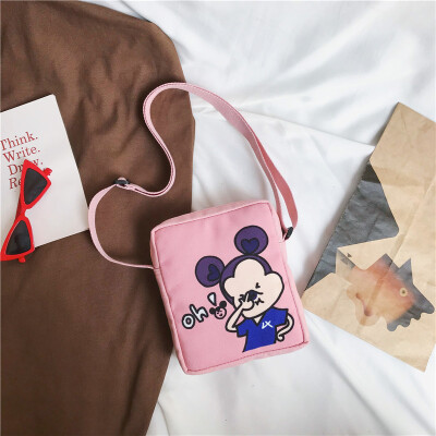 

Student Partys bag inclined bag womens canvas Korean ins wind-style single-shoulder bag&womens ulzzang