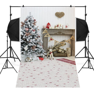 

〖Follure〗Christmas Backdrops Vinyl 3x5FT Fireplace Background Photography Studio