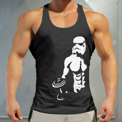 

Mens Summer Fitness Tank Tops T-Shirt Sport Gym Bodybuilding Muscle Tees Vest