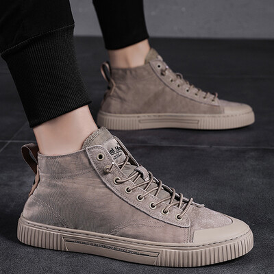 

Summer low-top shoes Korean version of the trend of mens shoes casual wild shoes high to help Xiaobai spirit social gang tide shoes