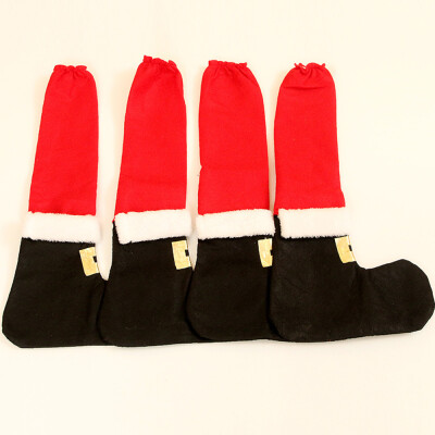 

4Pcsset Christmas Dining Hall Bar Table Chair Cover Leg Covers Xmas Decoration