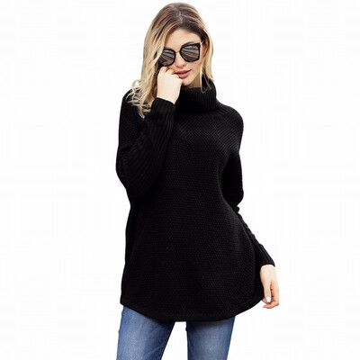 

Ribbed Knit Long Sleeve Turtleneck Sweater Casual Turtleneck Sweater