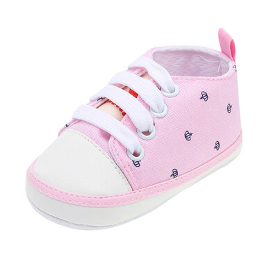 

Newborn Toddler Baby Girls Boys Crown Print Solid Cute Soft Sole Casual Shoes