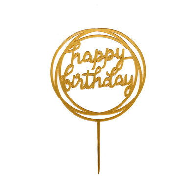 

FUNNYBUNNY Acrylic Card Happy Birthday Cake Decoration Plug-in Creative Baking Ornaments Flag Wedding Cake Topper