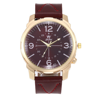 

Gobestart Luxury Men Watch Business Large Dial Watch Fashion Quartz Leather Belt Watch