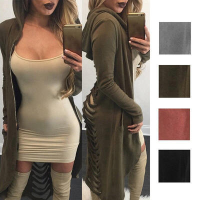 

Autumn New Fashion Womens Outerwear Long Sleeve Cardigan Irregular Jacket Coat