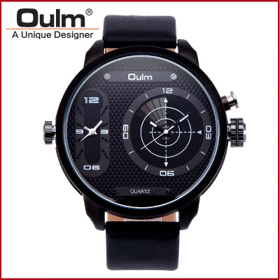 

New OULM fashion sports mens watch double movement leather quartz watch 3221B factory direct