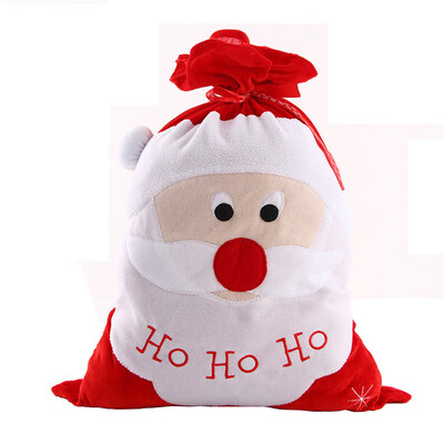 

Toponeto Christmas Gift Bag Snowman Santa Claus Pattern Christmas Drawstring Non-woven Bag