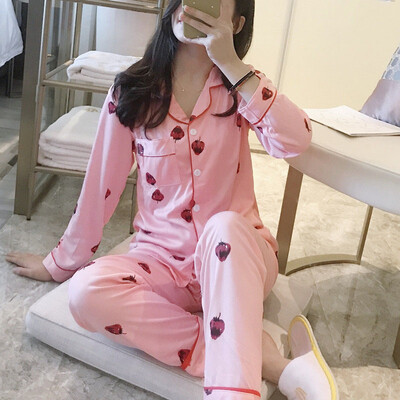 

Womens Fruit Print Lomg Sleeve Top Pants Pyjama Sets Sleepwear Lounge Suits