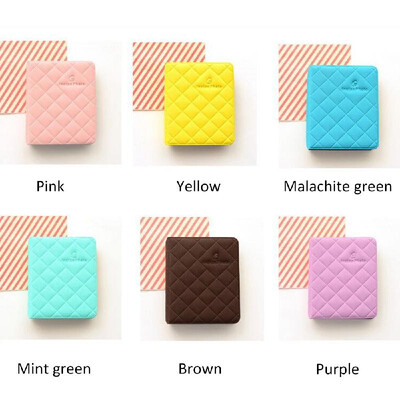 

Standard 3in Centerfold Photo Album Card Bag PU 36 Pockets Albums Photos Storage Case Macaron Memory Souvenir