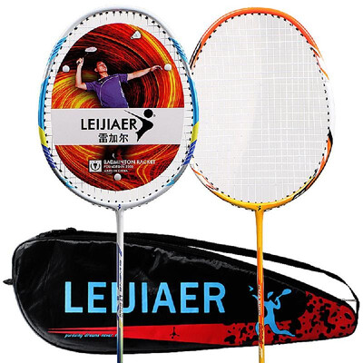 

LEIJIAER 2pcs Badminton Racket competition Plume 2 Player Badminton Bat Replacement Set Ultra Light Carbon Fiber Badminton Racquet
