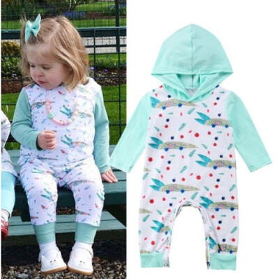 

Pattern Baby Girls Clothes Long Sleeve Hooded One Piece Jumpsuit Newborn Kids