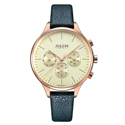 

Watch womens waterproof belt retro simple temperament large dial with calendar week ladies watch tide