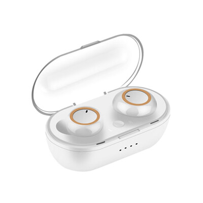 

BT50 Auto Pairing Wireless Earphones Sweatproof Sport Headset Stereo Noise Cancellation Audio Headphones WhiteGolden