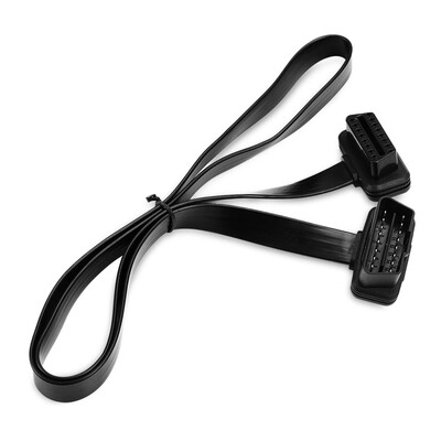 

60CM OBD II 16 Pin Male to Female Flat Extension Cable Car Diagnostic Extender Cord Adapter