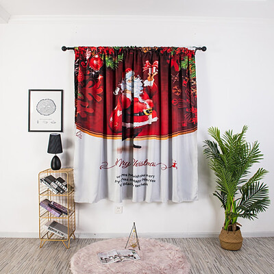 

Siaonvr Christmas Curtain Tulle Window Treatment Voile Drape Valance 1 Panel Fabric