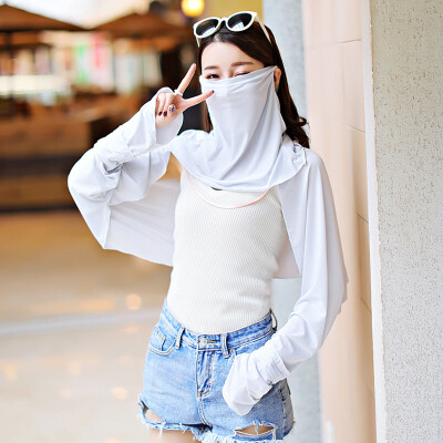 

2019 new spring&summer cycling trip sunscreen womens neck mask solid-colored ice silk sunscreen shawl cloak