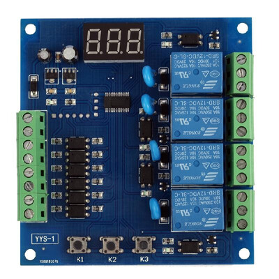 

Programmable DC12V 4-Channel Relay Module PLC Board Digital Adjustment Signal Trigger Delay Timer Switch Control