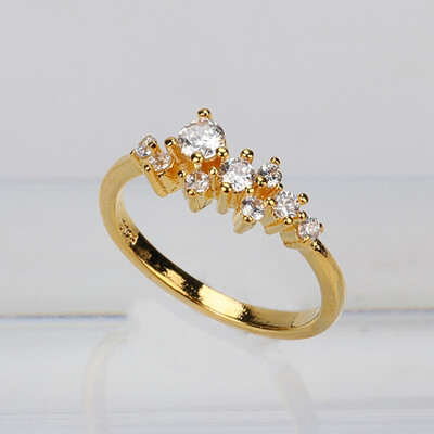 

Diamonds Ring Anti Necessaries Anti Allergies Women Simple Grateful Gold Creative 3 Diamonds Crystal Ring