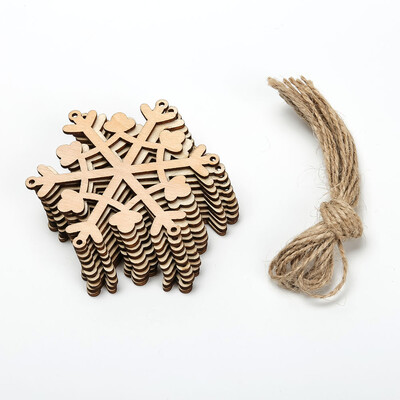 

Practical Vintage Home Snow Christmas Wooden Pendant Decoration- 10 Pack