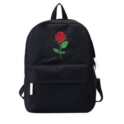 

Casual Backpack Embroidery Rose Heart Style Laptop Backpack