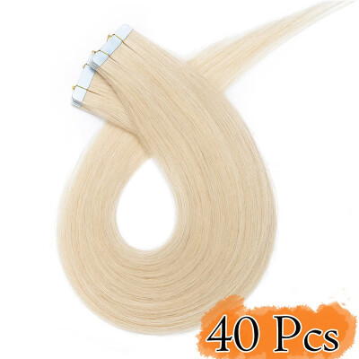 

Tape in Human Hair Extensions Highlight Balayage Long Straight Seamless Skin Weft Glue in Hairpieces Invisible Double Sided Tape