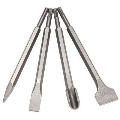 

4pcs SDS Plus Chisel Set Point Groove Gouge Flat Chisels 250mm