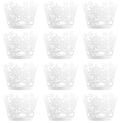 

12Pcs Set Little Vine Lace Cut Cupcake Wrapper Liner Baking Cup Hollow Paper Cake Cup Diy Baking Fondant Cupcake