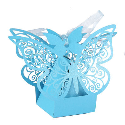 

10pcs Wedding Gift Boxes Bags Hollow Butterfly Candy Box For Baptism Birthday First Communion Christening Party Supplies