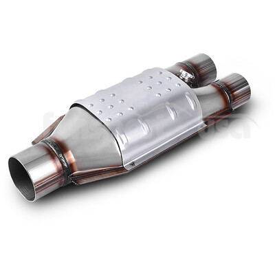 

Universal Single Inlet 25" Dual Outlet 2" Catalytic Converter High Flow Cat for Dodge RamVan