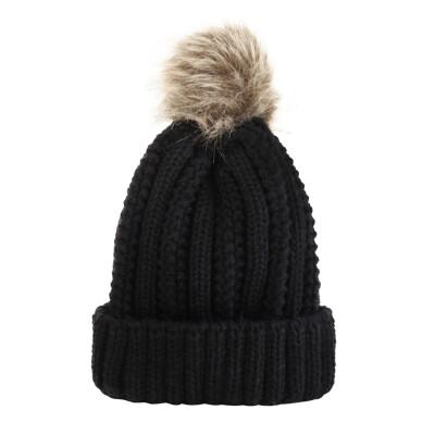 

Gobestart New Women Men Winter Knitted Hat Metal Circle Hemming Hat Wool Cap