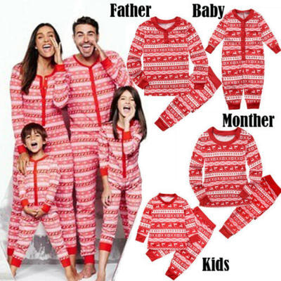 

UK Christmas Family Matching Pyjamas PJS Set Xmas Santa Sleepwear Nightwear Gift