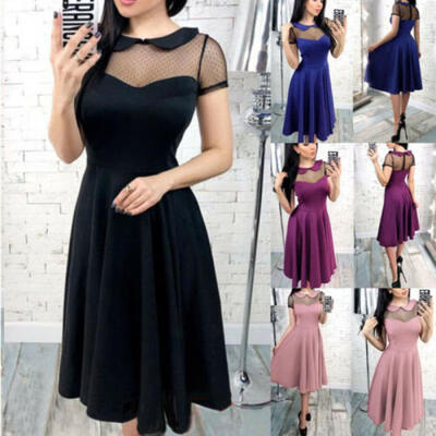

Women Lace Short Dress Cocktail Party Evening Formal Ball Gown Prom Mini Dresses