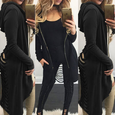

Fashion Women Cardigan Sweater Long Sleeve Hooded Hoodie Outwear Jacket Coat