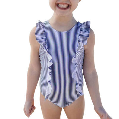 

Summer One Piece Swimsuit Cute Stripe Baby Rompers Sleeveless Girl Swimwear