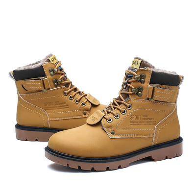 

Trends large size tooling shoes mens England plus cotton warm Martin boots outdoor leather hiking shoes