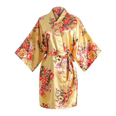 

Toponeto Women Sexy Print Blossom Kimono Dressing Gown Bath Robe Lingerie Nightdress