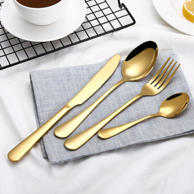 

Creative colorful Western tableware 4PCSSet Stainless Steel colorful Cutlery Set Dinnerware Food Cutlery