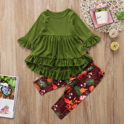 

Boutique Toddler Kids Girls Dress Tops Floral Pants Leggings Outfits Clothes Set