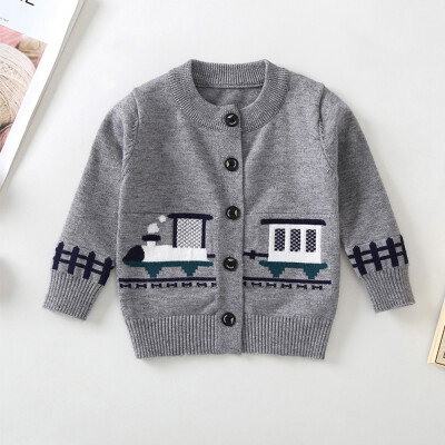 

Toddler Infant Baby Boy Girls Zipper Train Cartoon Printing Coat Tops